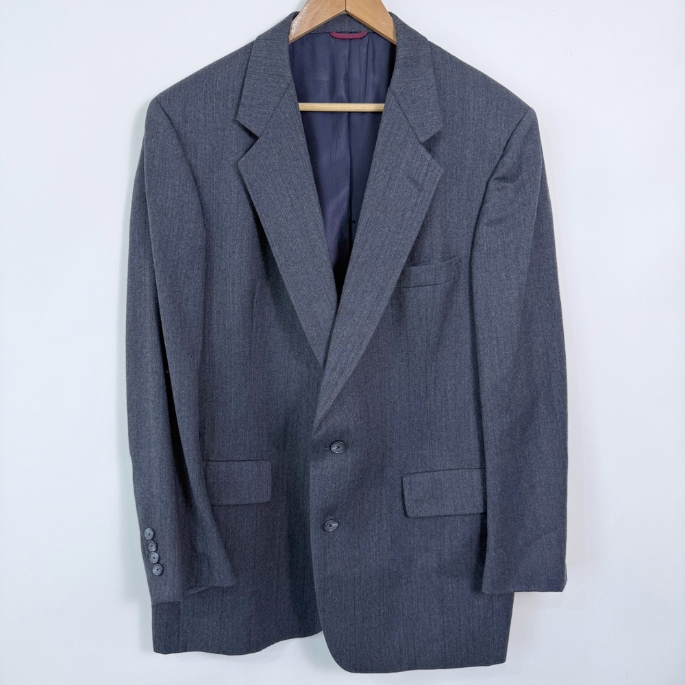 Hart Schaffner Marx‎ Wool Sport Coat Blazer Mens 44R? Windowpane Union Made